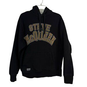 Zara Steve McQueen Hooded Sweatshirt Unisex Size Large Black w/Gold Lettering
